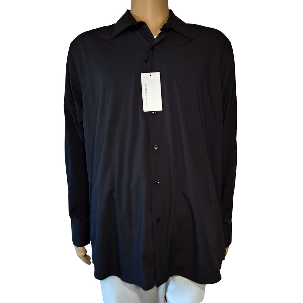 FAHIZO Men's Dress Shirt Long Sleeve Stretch Regular Fit Button Up Shirt XL